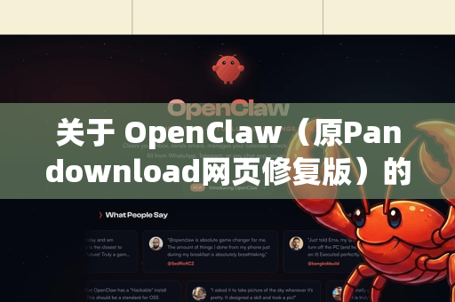 关于 OpenClaw（原Pandownload网页修复版）的下载速度问题，可以明确地说-第1张图片-OpenClaw下载官网 - OpenClaw电脑版 | ai小龙虾