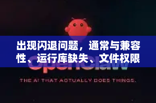 出现闪退问题，通常与兼容性、运行库缺失、文件权限或配置冲突有关。请按照以下步骤，从最简单到最复杂的顺序尝试解决