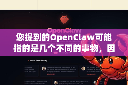 您提到的OpenClaw可能指的是几个不同的事物，因为没有单一、垄断性的官方定义。最常见的有两种可能，我将为您分别说明