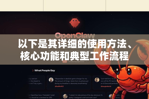 以下是其详细的使用方法、核心功能和典型工作流程